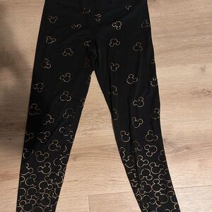 Disney Leggings with Gold Mickey Pattern